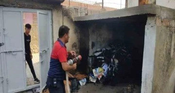 Nusaybin’de evin deposunda yangın