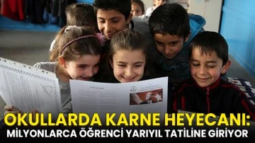 Okullarda karne heyecanı: Milyonlarca &ouml;ğrenci yarıyıl tatiline giriyor