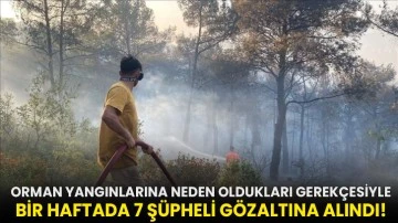 Orman yangınlarına neden oldukları gerekçesiyle bir haftada 7 şüpheli gözaltına alındı!