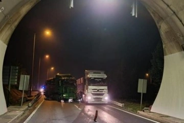 Osmangazi Tüneli girişinde korkutan kaza