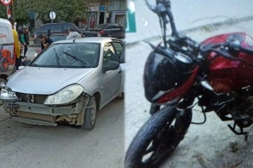 Otomobil motosikletle çarpıştı: 2 yaralı
