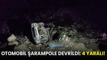 Otomobil şarampole devrildi: 4 yaralı!