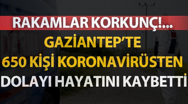 Rakamlar Korkunç!... Gaziantep'te 650 kişi koronavirüsten dolayı hayatını kaybetti