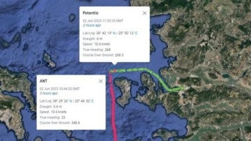 Sakız Adası açıklarında 13 Türk personelli gemi kaza yaptı