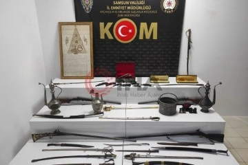 Samsun'da tarihi eser olduğu değerlendirilen 16 kılı&ccedil; ve 10 tabanca ele ge&ccedil;irildi