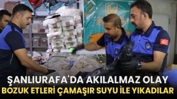 Şanlıurfa'da akılalmaz olay: Bozuk etleri çamaşır suyu ile yıkadılar