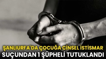Şanlıurfa'da çocuğa cinsel istismar suçundan 1 şüpheli tutuklandı
