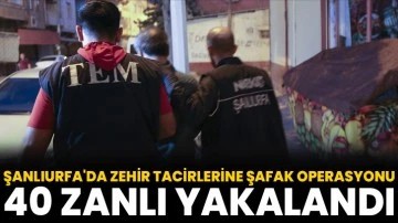 Şanlıurfa'da Uyuşturucu Satıcılarına Şafak Operasyonunda 40 Zanlı Yakalandı