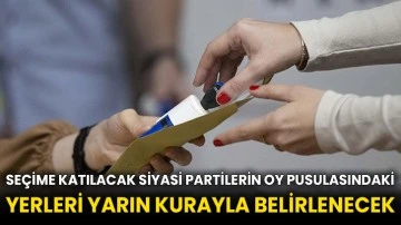 Seçime katılacak siyasi partilerin oy pusulasındaki yerleri yarın kurayla belirlenecek