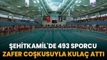 Şehitkamil'de 493 sporcu zafer coşkusuyla kulaç attı