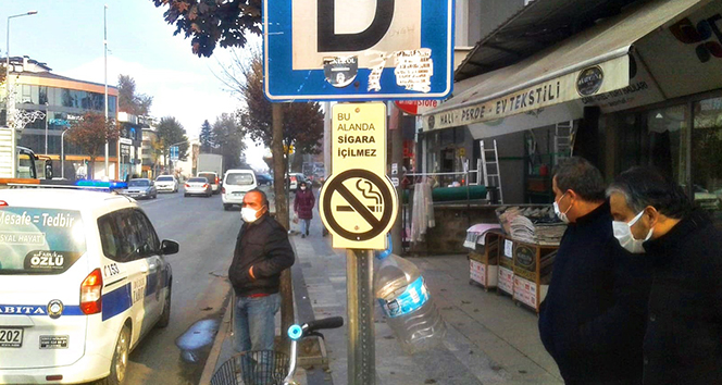 Sigara içmenin yasak olduğu alanlara tabela dikildi