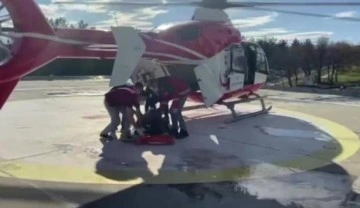 Silahla yaralanan şahsın yardımına ambulans helikopter yetişti