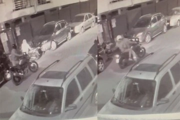 Şişli'de 20 saniyede motosiklet hırsızlığı kamerada