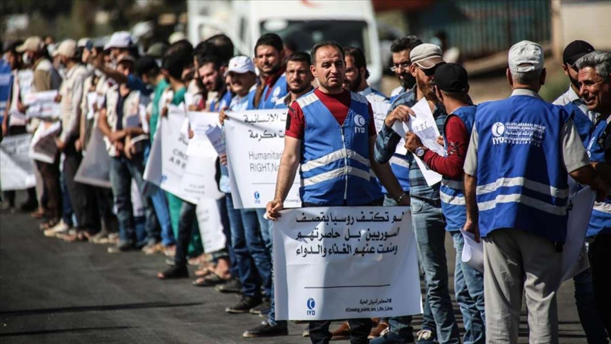 Suriye'de 50 STK, Rusya'nın insani yardımları engelleme girişimini protesto etti
