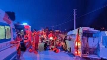 Susurluk'ta işçi servisi kaza yaptı: Çok sayıda yaralı var!