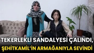 Tekerlekli sandalyesi çalındı, Şehitkamil’in armağanıyla sevindi