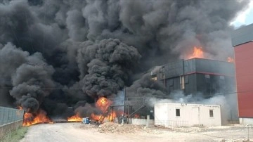 Tekirdağ'da kimya fabrikasında çıkan yangına müdahale ediliyor