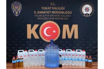 Tokat'ta 52 litre sahte içki ele geçirildi