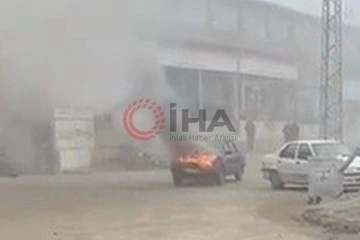Tokat'ta seyir halindeki otomobil alev aldı