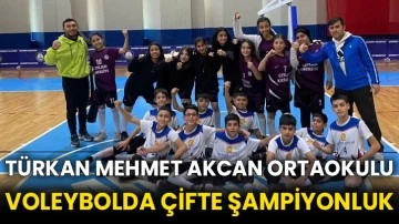 Türkan Mehmet Akcan Ortaokulu Voleybolda Çifte Şampiyonluk