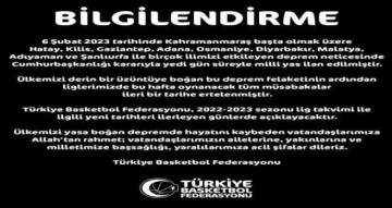 Türkiye Basketbol Federasyonu, maçların ertelendiğini duyurdu
