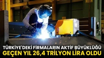 Türkiye'deki firmaların aktif büyüklüğü geçen yıl 26,4 trilyon lira oldu