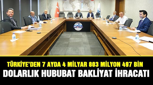 Türkiye’den 7 ayda 4 milyar 803 milyon 497 bin dolarlık hububat bakliyat ihracatı