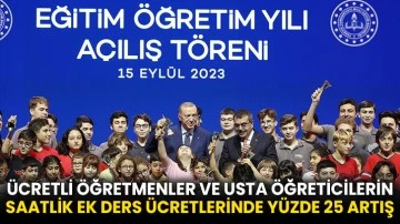 Ücretli öğretmenler ve usta öğreticilerin saatlik ek ders ücretlerinde yüzde 25 artış