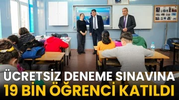 &Uuml;cretsiz Deneme Sınavına 19 Bin &Ouml;ğrenci Katıldı