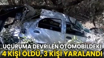 Uçuruma devrilen otomobildeki 4 kişi öldü, 3 kişi yaralandı