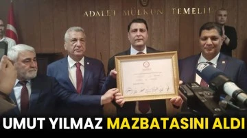 Umut Yılmaz mazbatasını aldı