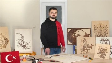 &Uuml;niversitede tanıştığı ahşap yakma sanatını ek gelire d&ouml;n&uuml;şt&uuml;rd&uuml;