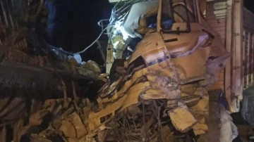 Uşak'ta bahçe duvarına çarpan kamyonun şoförü öldü