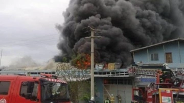 Uşak'ta fabrika yangını