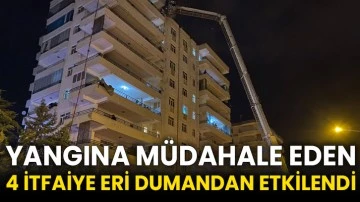 Yangına müdahale eden 4 itfaiye eri dumandan etkilendi