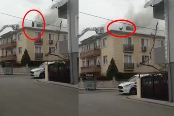 Yangında hayatını kaybeden itfaiye erinin d&uuml;şt&uuml;ğ&uuml; anlar kamerada