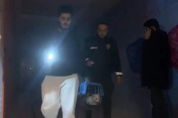 Yangında kedisini kurtarmak i&ccedil;in zamanla yarıştı
