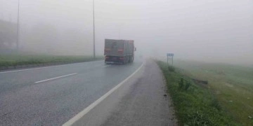 Yoğun sis Aydın-Çine Karayolu’nda sürücülere zor anlar yaşatıyor