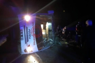 Yozgat’ta cenazeye gidenleri taşıyan yolcu otobüsü devrildi: 26 yaralı