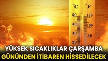 Yüksek Sıcaklıklar Çarşamba Gününden İtibaren Hissedilecek