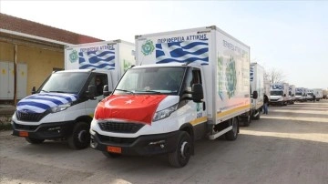 Yunanistan'ın deprem bölgesine gönderdiği 250 ton yardım malzemesi Edirne'ye ulaştı