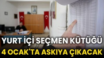 Yurt içi seçmen kütüğü 4 Ocak'ta askıya çıkacak