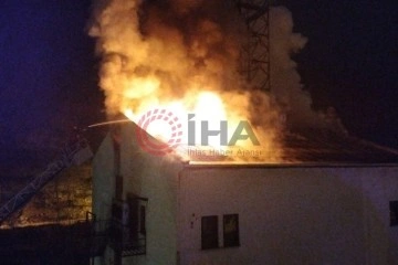 Yusufeli’nde yakıt istasyonu yakınında korkutan yangın