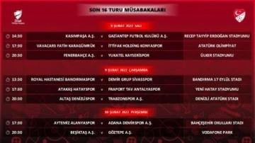 Ziraat Türkiye Kupası'nda son 16 turu programı belli oldu