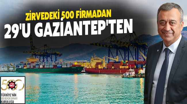 Zirvedeki 500 firmadan 29'u Gaziantep'ten